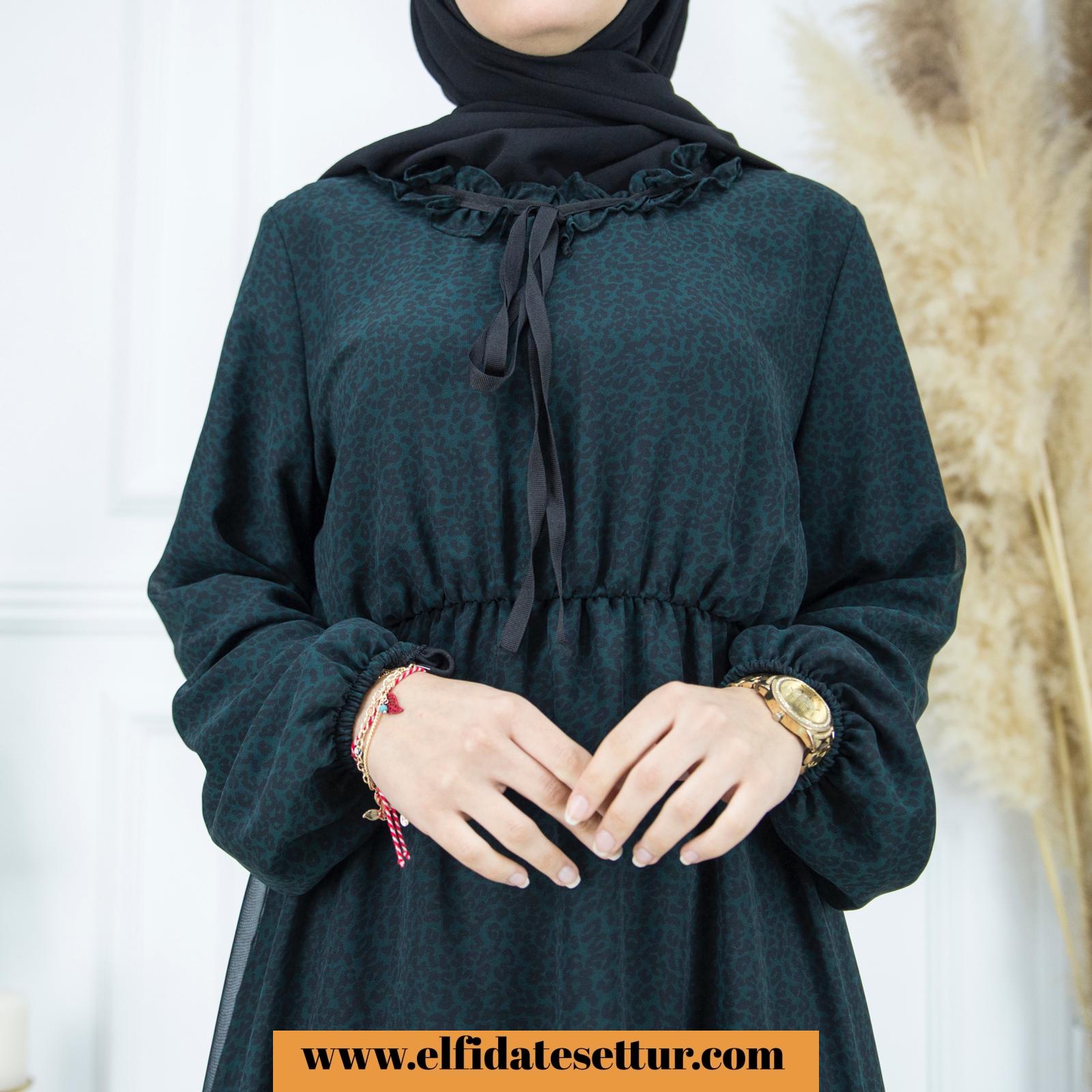 Fırfırlı şifon elbise - Görsel 2