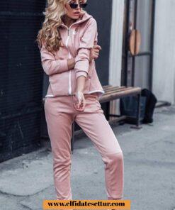 Kapşonlu fermuarlı eşofman takımı