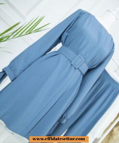 Ayrobin kemerli tunik pantolon takım