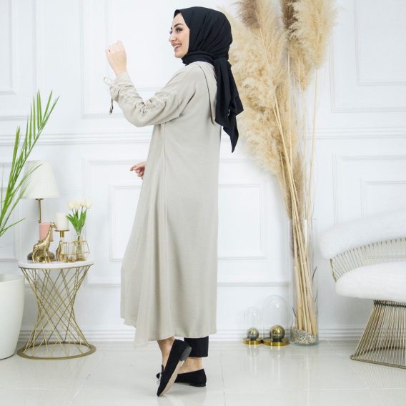 Ayrobin kumaş uzun tunik - Görsel 3