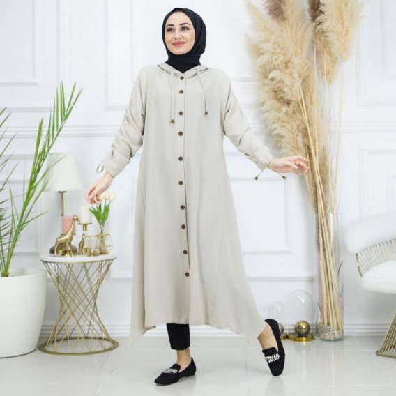 Ayrobin kumaş uzun tunik - Görsel 4