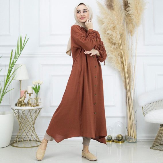 Ayrobin kumaş uzun tunik - Görsel 8