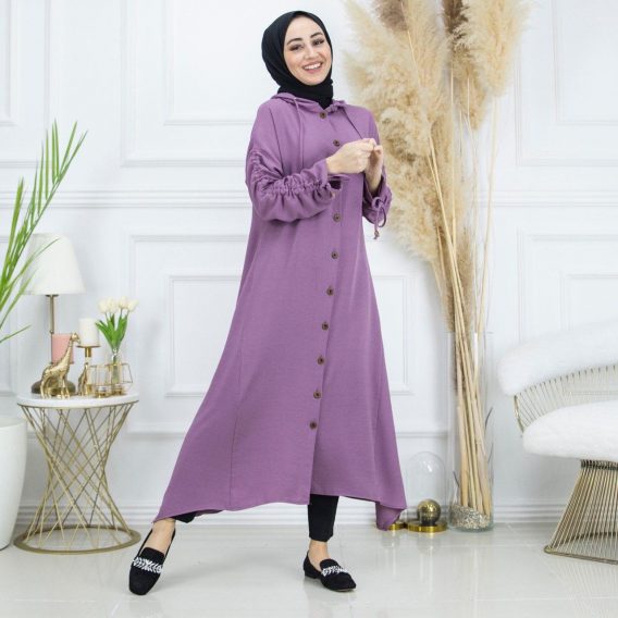 Ayrobin kumaş uzun tunik
