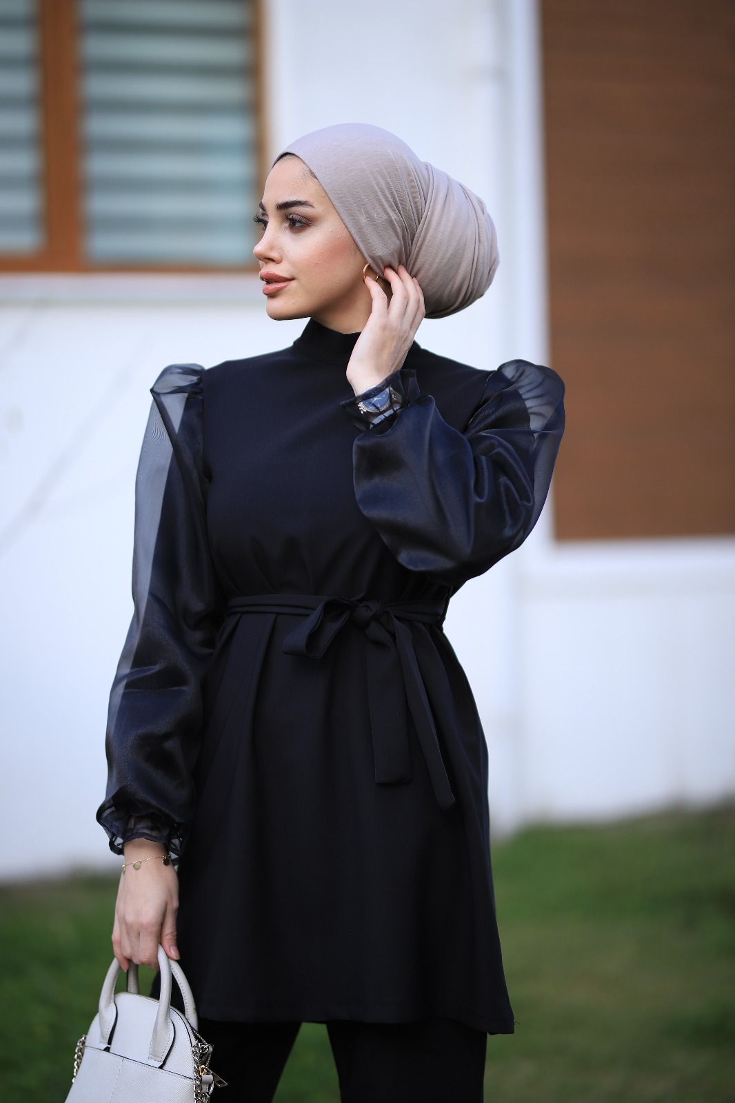 Tüllü tunik pantolon takım - Görsel 2