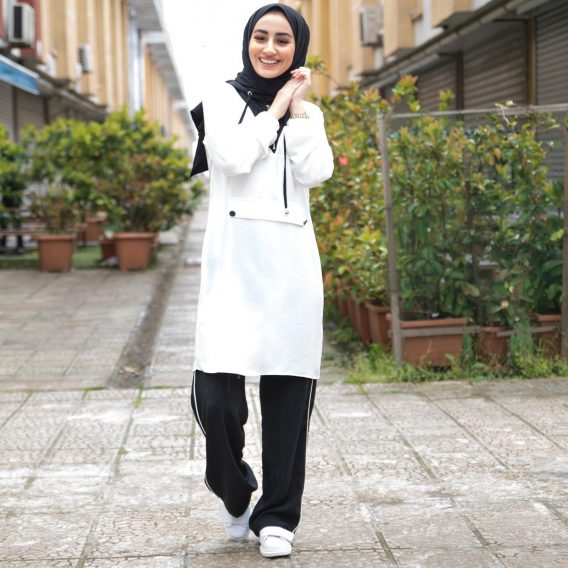 Keten ayrobin tunik pantolon takım - Görsel 6