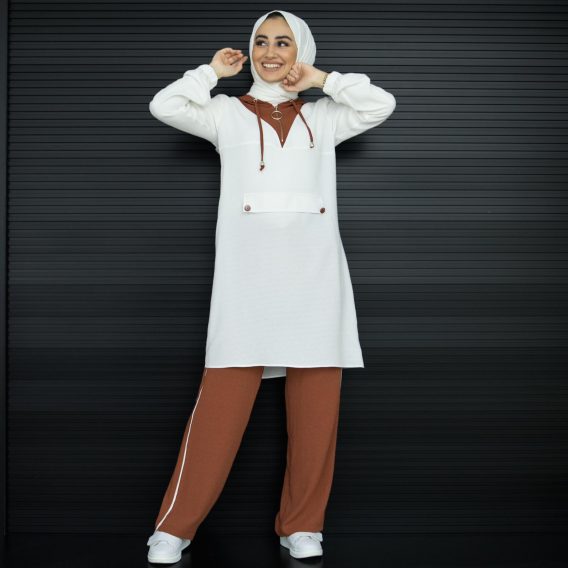 Keten ayrobin tunik pantolon takım