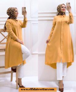 Püsküllü krep tunik