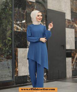 Ayrobin kumaş tunik pantolon takım