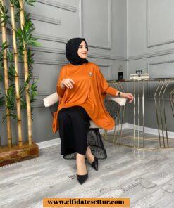 Çapraz tunikli etek takım