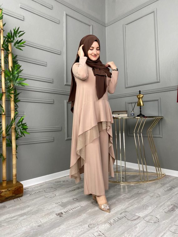 Tilda kumaş tunik pantolon takım - Görsel 5