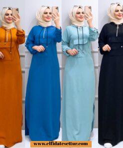 Ayrobin cep detaylı tasarım elbise