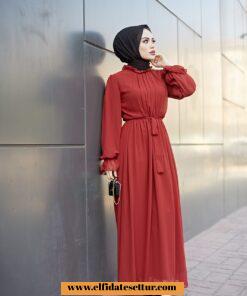 Astarlı şifon elbise