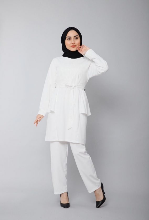 Scuba kumaş tunik pantolon takım - Görsel 2