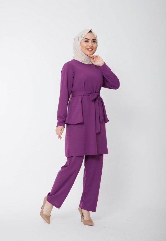 Scuba kumaş tunik pantolon takım