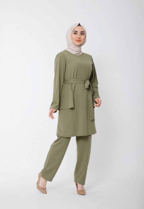 Scuba kumaş tunik pantolon takım - Görsel 3