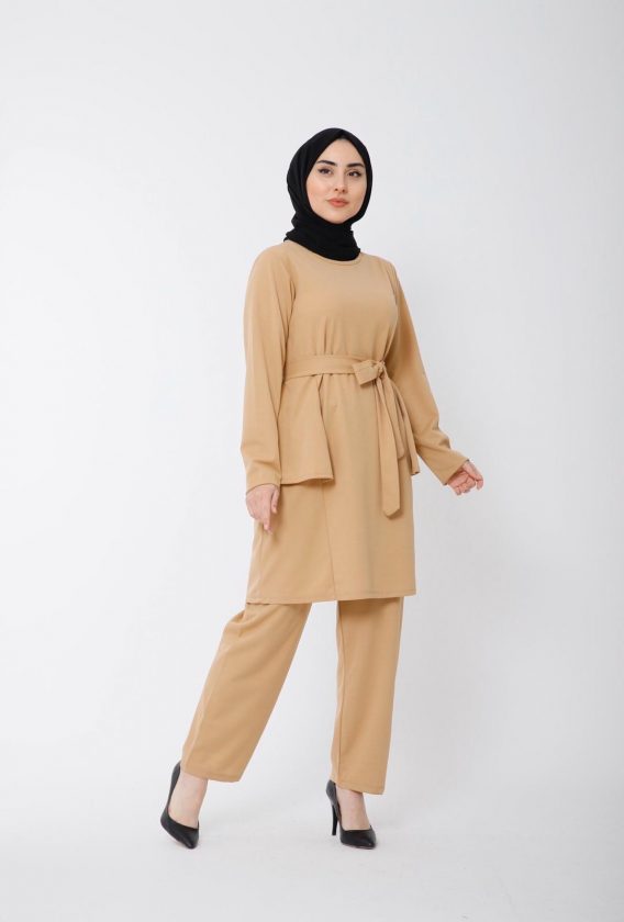 Scuba kumaş tunik pantolon takım - Görsel 4