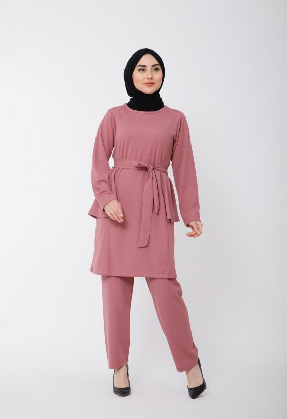 Scuba kumaş tunik pantolon takım - Görsel 5