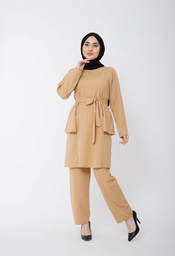 Scuba kumaş tunik pantolon takım - Görsel 8