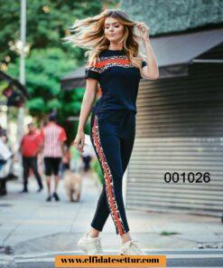 Leopar desenli eşofman takımı