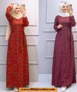 Dokuma krep yazlık elbise