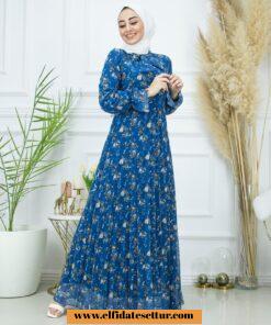 Baskılı şifon elbise