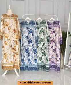 Viskon bağcıklı elbise