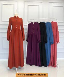 Ayrobin düğmeli elbise