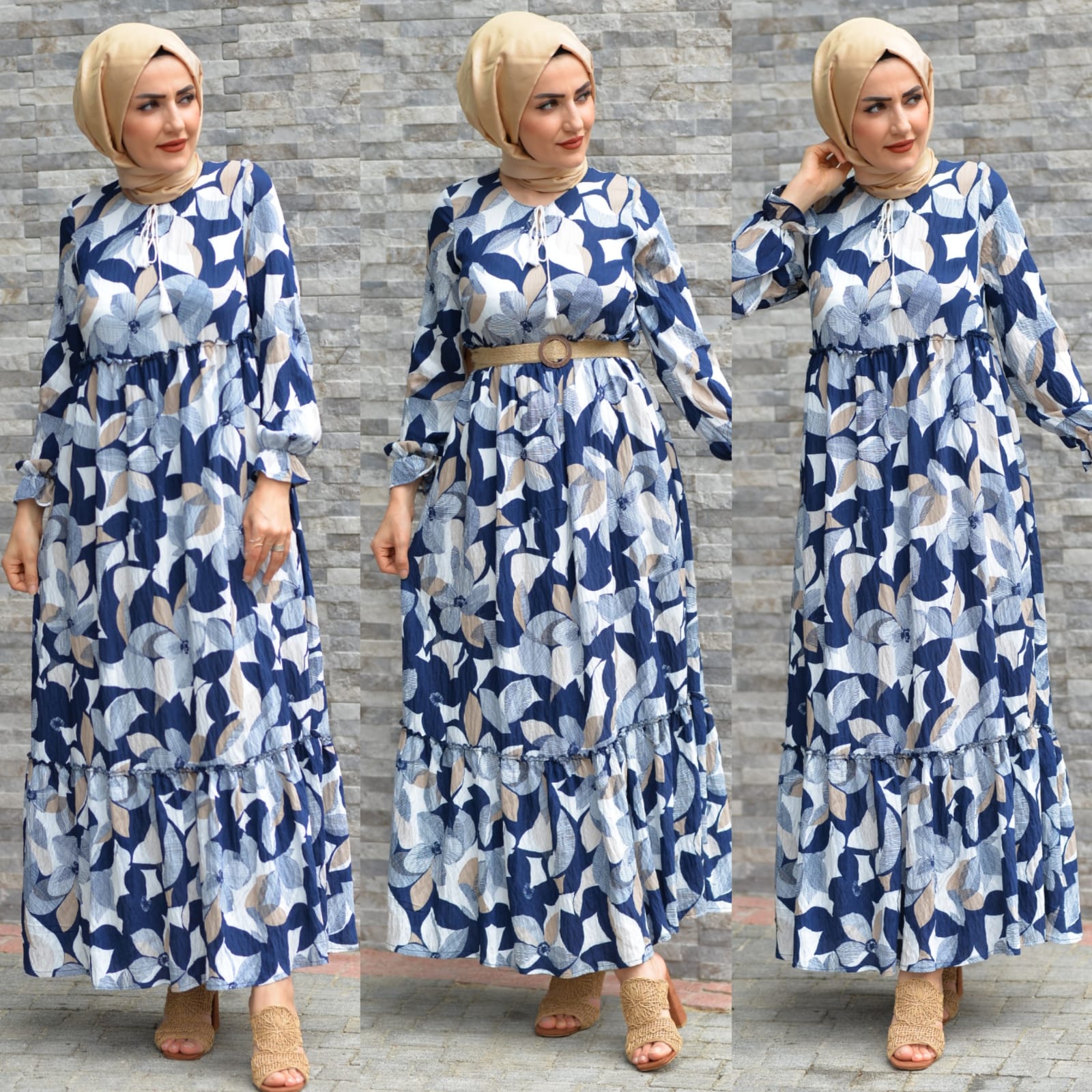 Yazlık keten elbise - Görsel 8