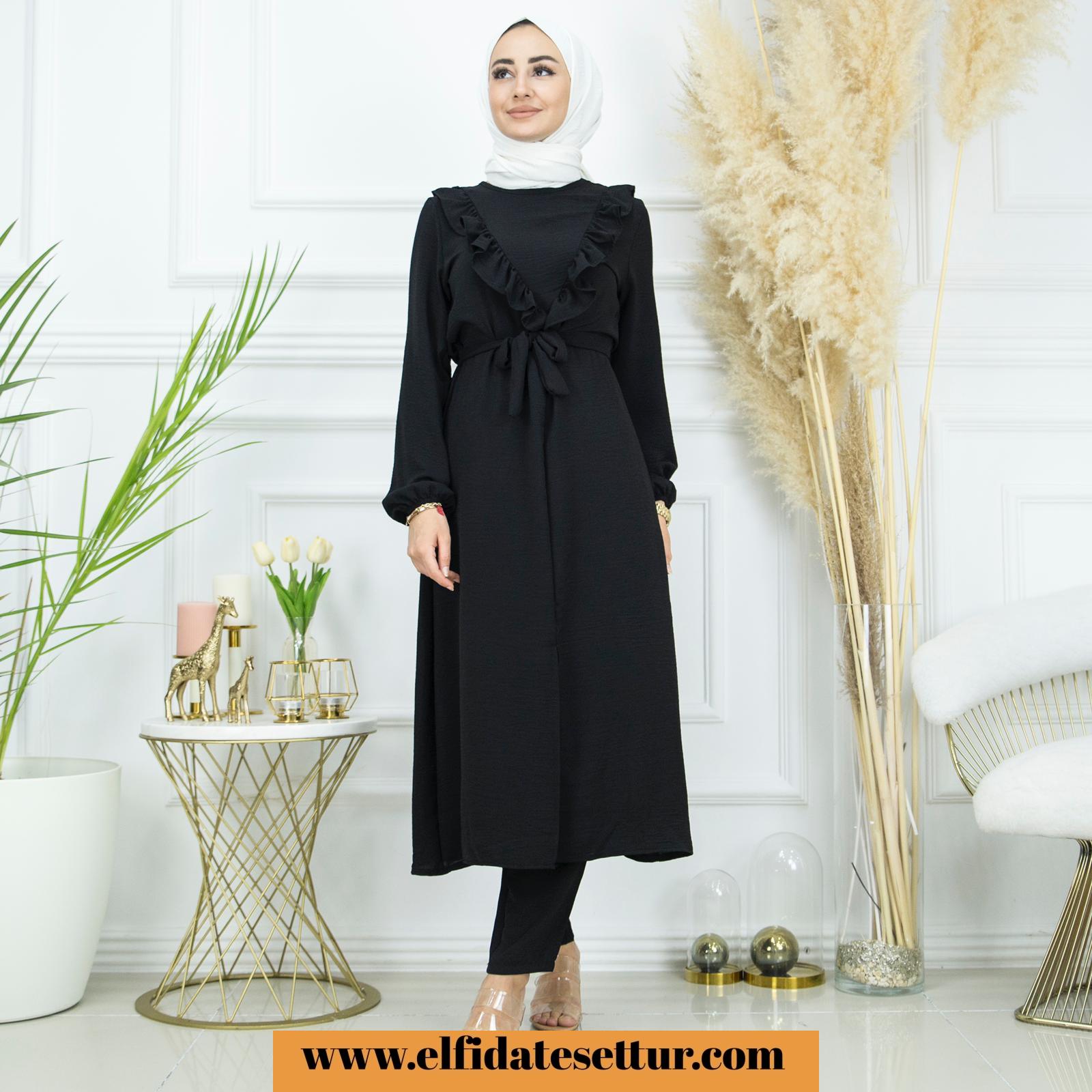 Ayrobin uzun tunik pantolon takım - Görsel 6