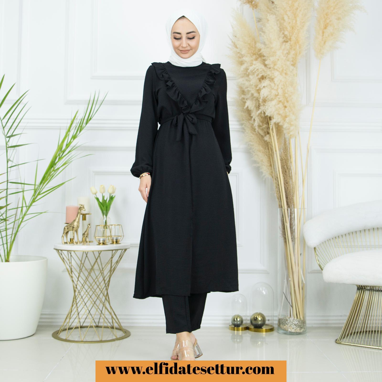 Ayrobin uzun tunik pantolon takım - Görsel 7