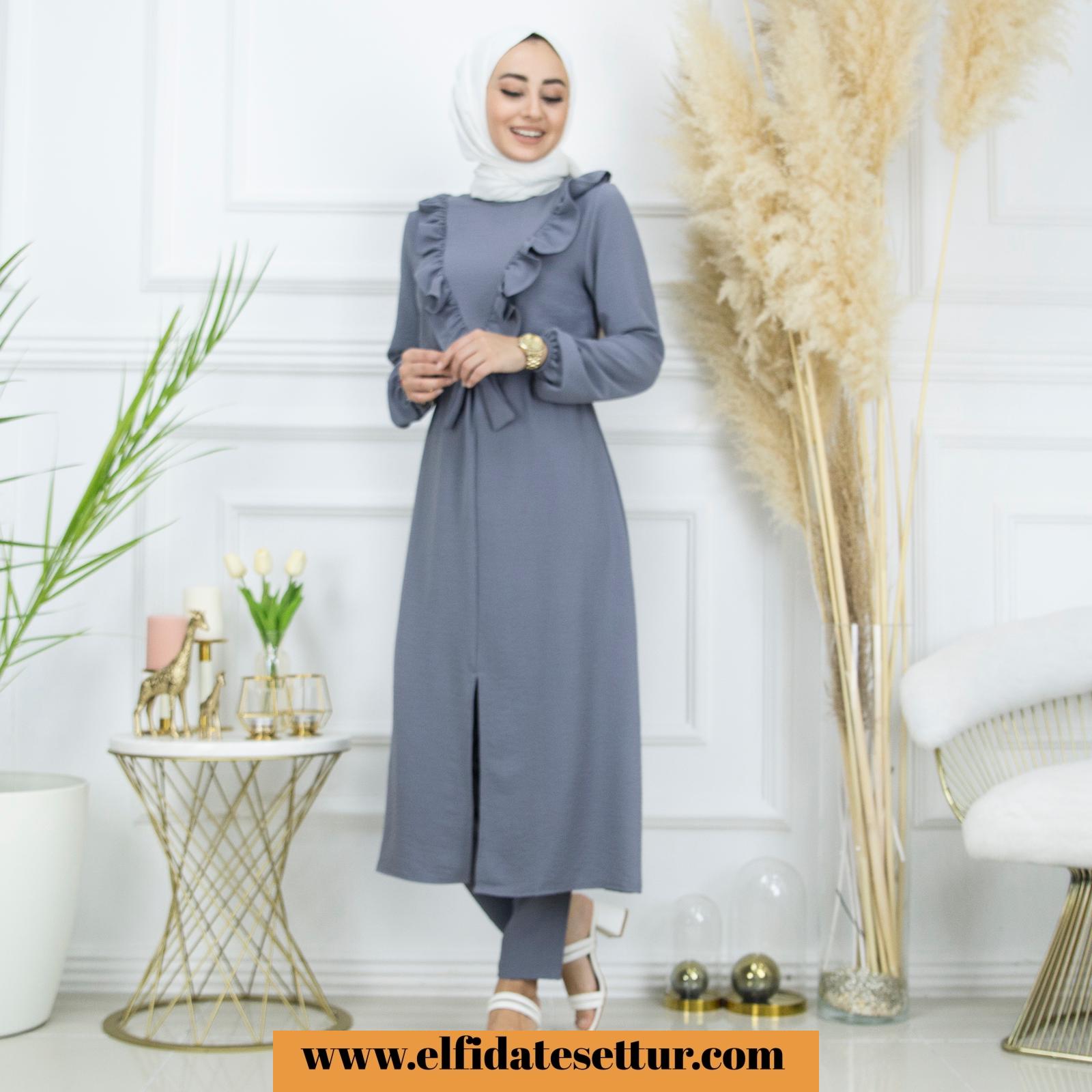 Ayrobin uzun tunik pantolon takım