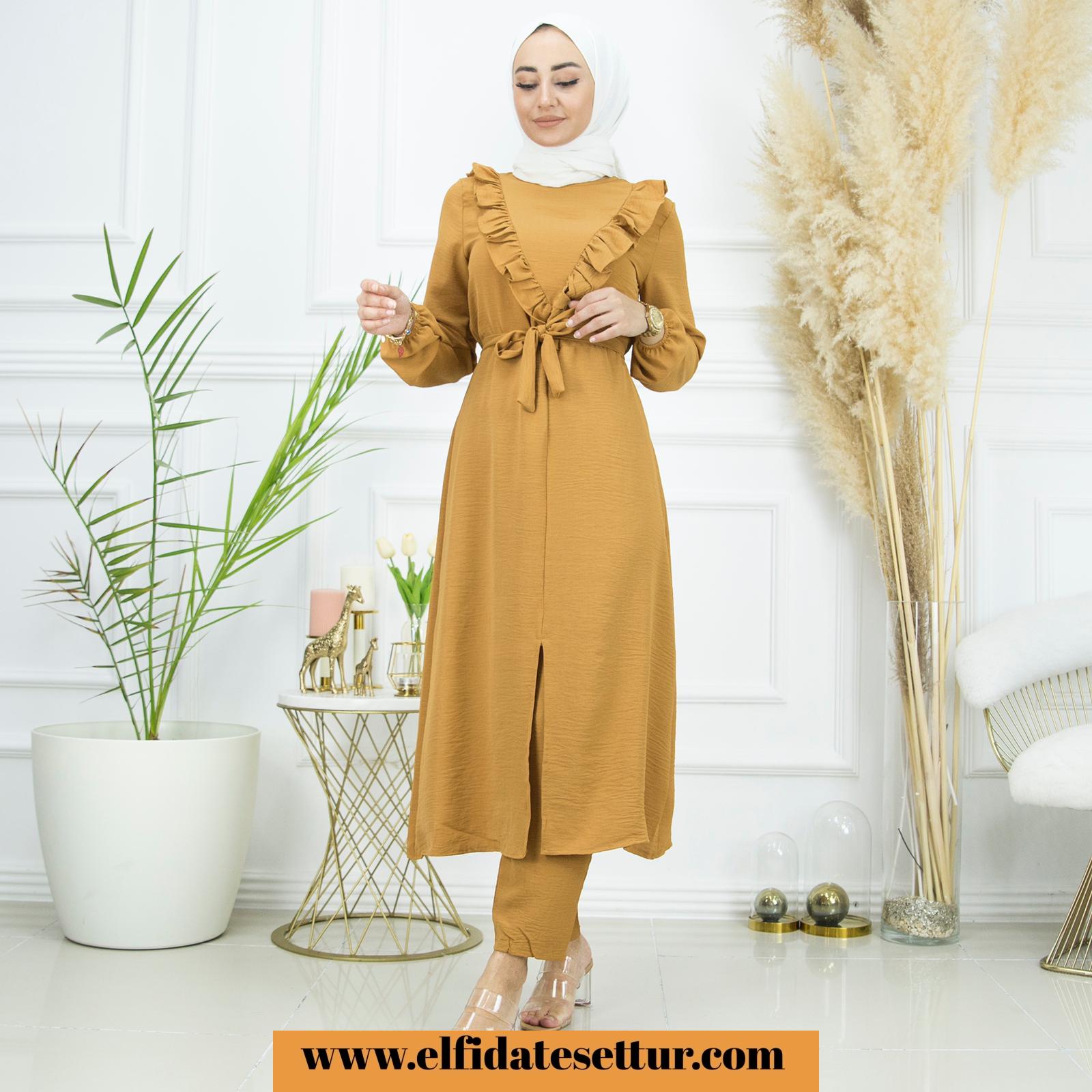 Ayrobin uzun tunik pantolon takım - Görsel 2