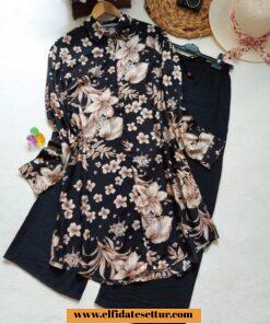 Büyük beden çiçekli tunik