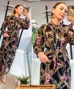 Drape şifon elbise