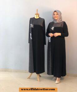Simli sandy elbise