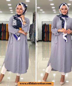 Ayrobin uzun düğmeli tunik