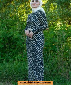 Desenli kalem elbise