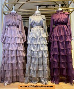 Janjan krep katlı elbise