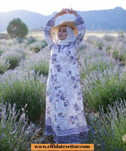 Robalı çiçekli elbise