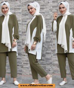 Ayrobin kumaş pantolonlu takım