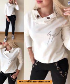 Kuş gözü detaylı eşofman takımı