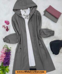 Bondit kumaş trençkot