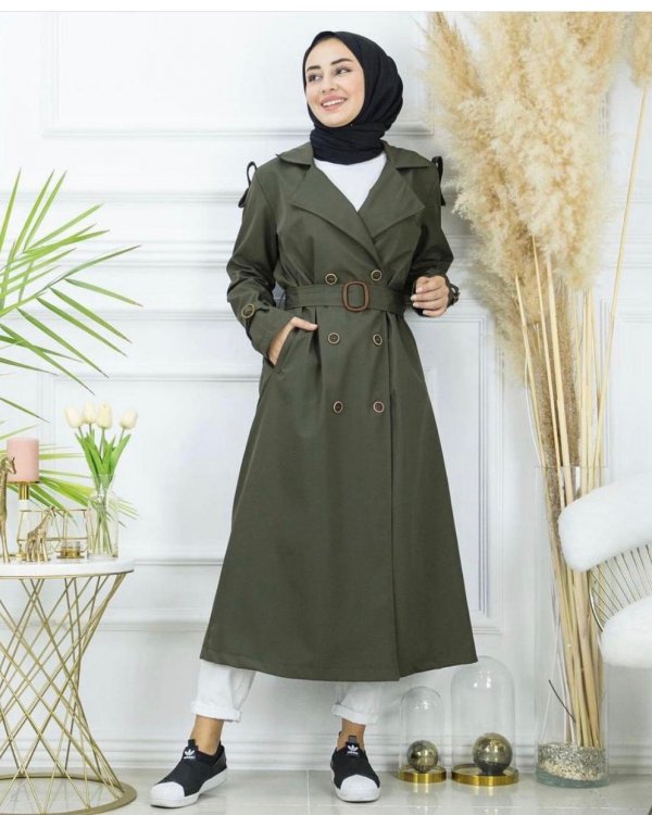 Bondit kumaş trenç - Görsel 4