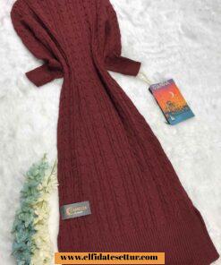 Triko boğazlı elbise