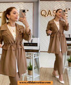 Keten ceket pantolon takım