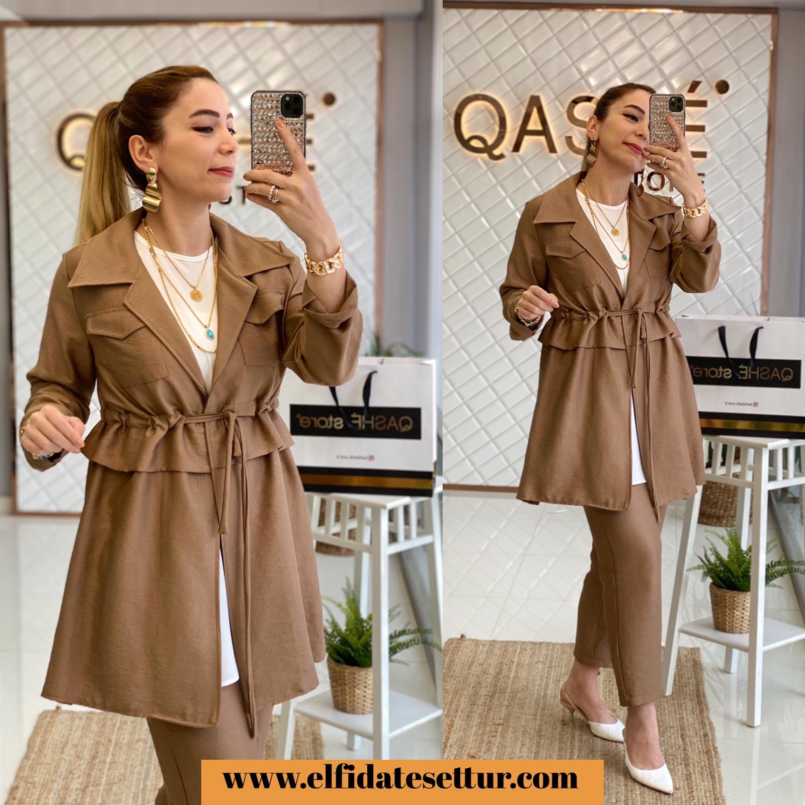 Keten ceket pantolon takım