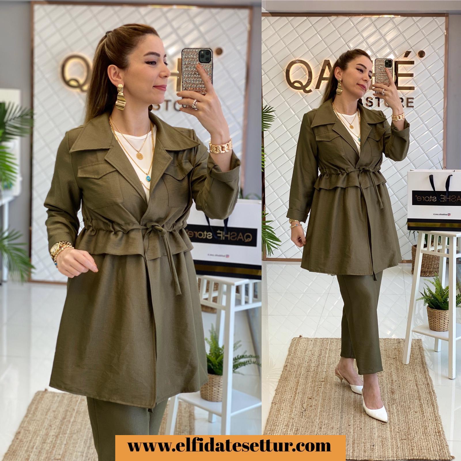 Keten ceket pantolon takım - Görsel 4