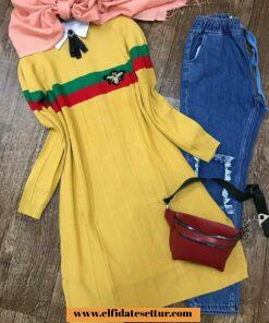 Gucci model şeritli triko tunik