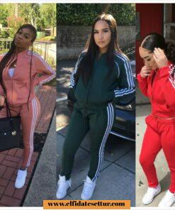 İthal cotton şeritli eşofman takımı