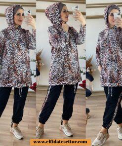 Leopar desenli spor takım